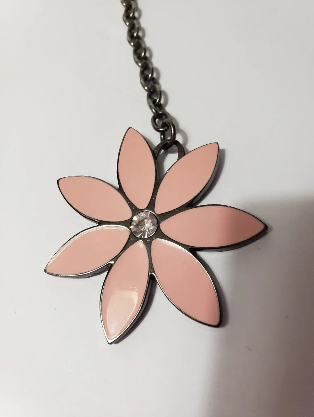 MARY KAY Pink Flower Charm With Rhrinestone  & Chain